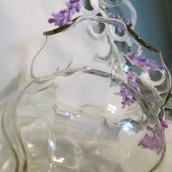 Home Interiors Sconce Ruffled Edge Glass Candle Holder Mirrored Pink Marble Look - Picture 10 of 16